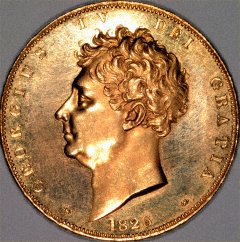 Obverse of 1826 Five Pound Coin