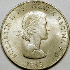 Obverse of 1965 Churchill Crown