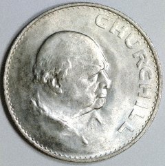 Sir Winston Churchill on UK Memorial Crown of 1965